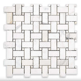Calacatta Gold Dot Basketweave Mosaic Italiano