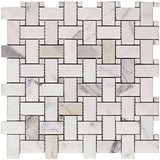 Calacatta Gold Dot Basketweave Mosaic Italiano
