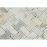 Calacatta Gold Dot Basketweave Mosaic Italiano