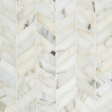 Calacatta Gold Marble Honed Mini Chevron Mosaic Italian Marble