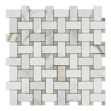 Calacatta Green CalaVerde Basketweave Mosaic Tile