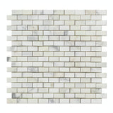 Calacatta Gold Marble Polished Baby Brick Mosaic Tile