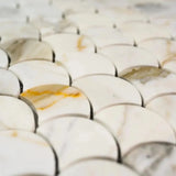 Calacatta Gold Marble Polished Fish Scale / Fan Mosaic Tile