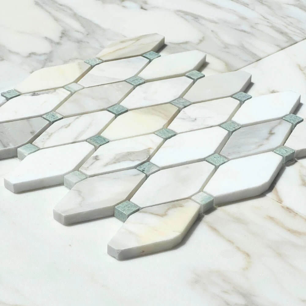 Calacatta Green CalaVerde 2x4 Octave Marble Mosaic