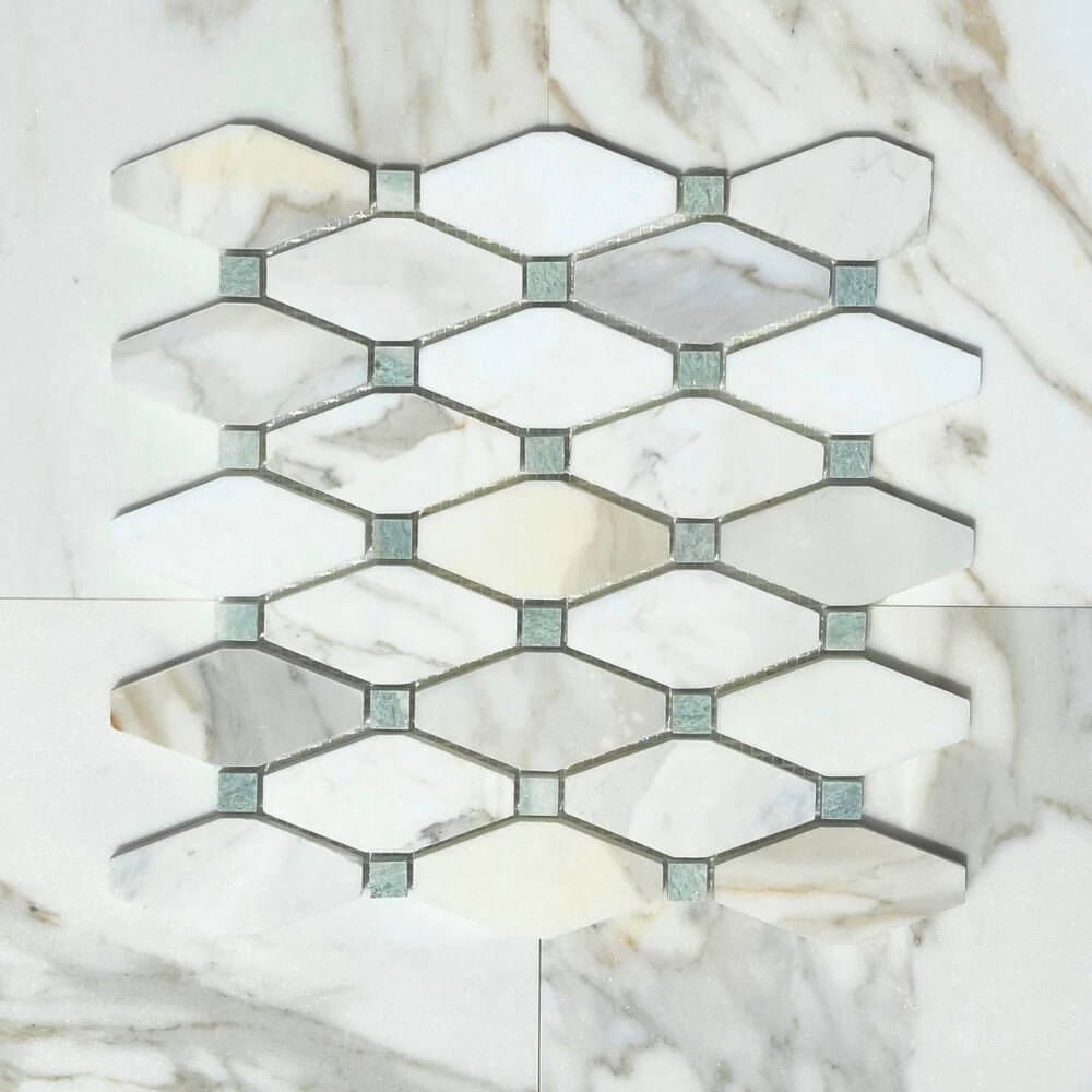 Calacatta Green CalaVerde 2x4 Octave Marble Mosaic
