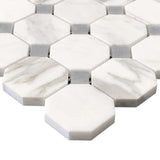 Tuscan Calacatta Bardiglio Italiano Octagon Mosaic Tile