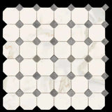 Tuscan Calacatta Bardiglio Italiano Octagon Mosaic Tile
