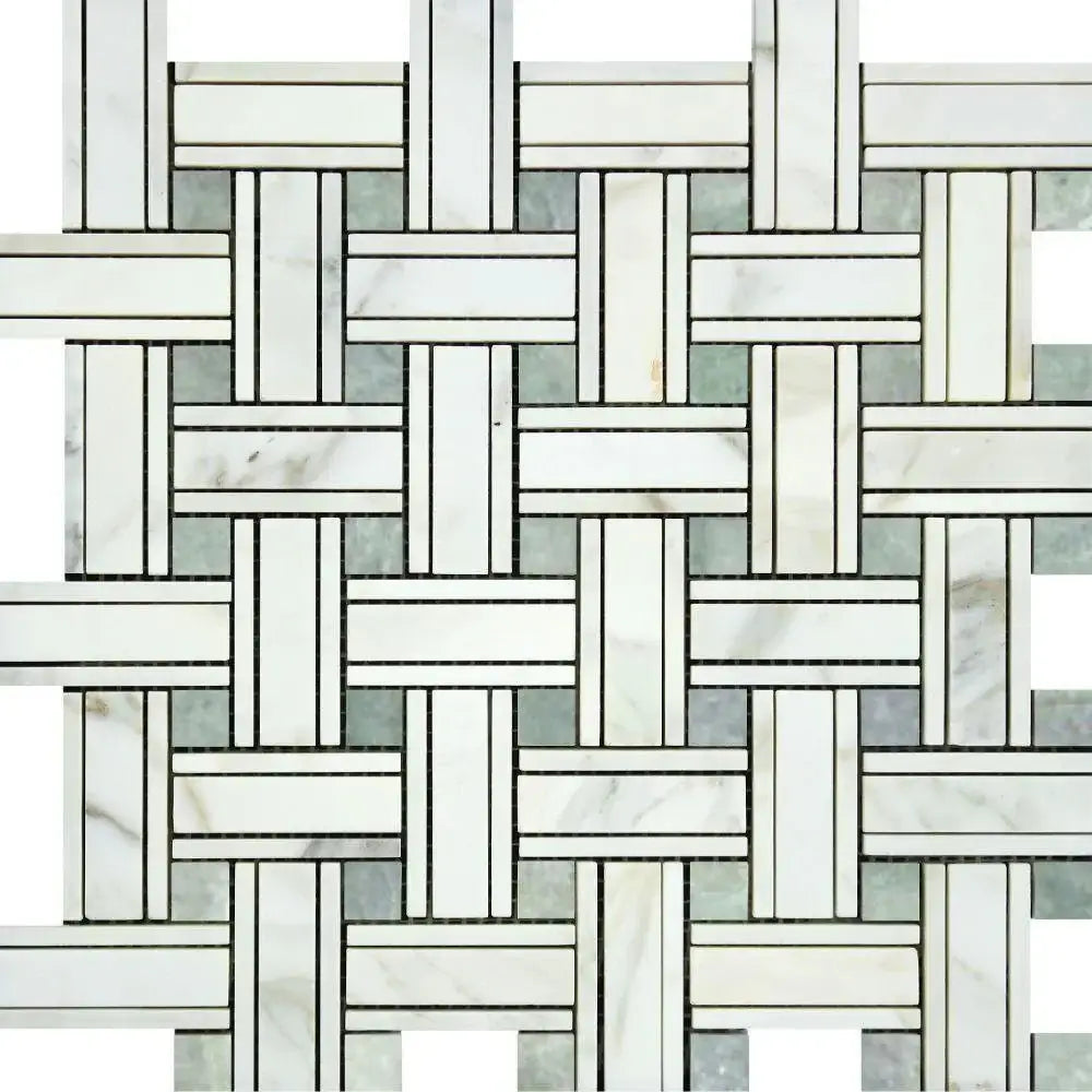 Calaverde Calacatta Green Mosaic Marble Tile