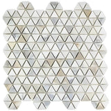 Calacatta Gold Tumbled Triangle / Prism Marble Mosaic Tile