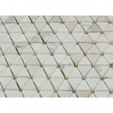 Calacatta Gold Tumbled Triangle / Prism Marble Mosaic Tile