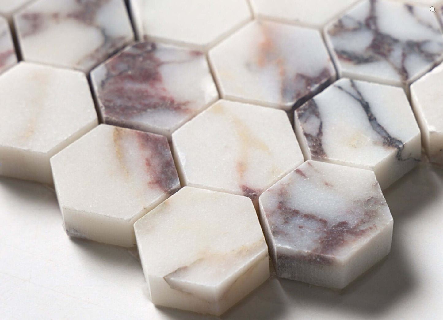 Calacatta Violet Purple 2" Hexagon Marble Mosaic Tile ( Made-to-Order )