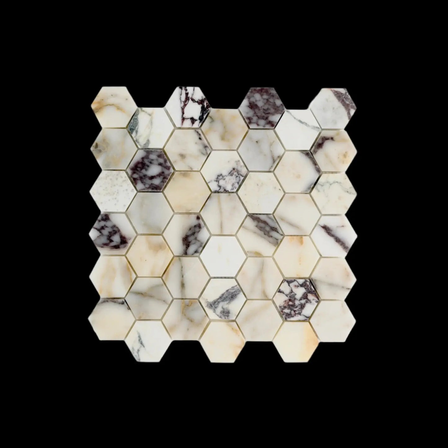 Calacatta Violet Purple 2" Hexagon Marble Mosaic Tile ( Made-to-Order )