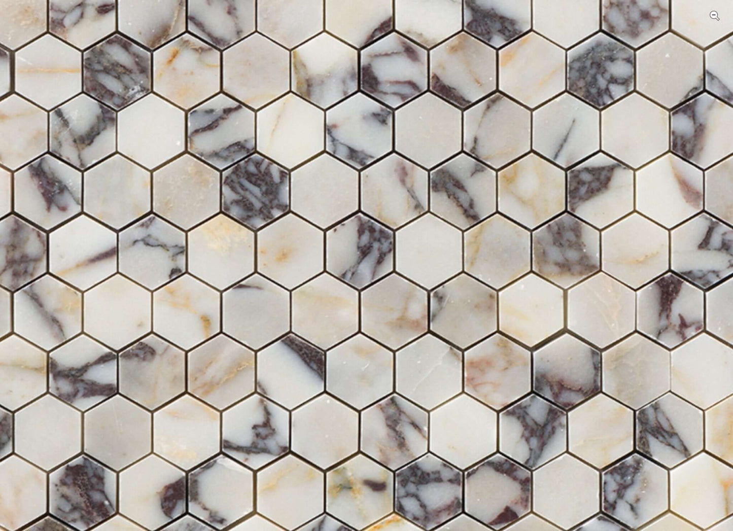 Calacatta Violet Purple 2" Hexagon Marble Mosaic Tile ( Made-to-Order )