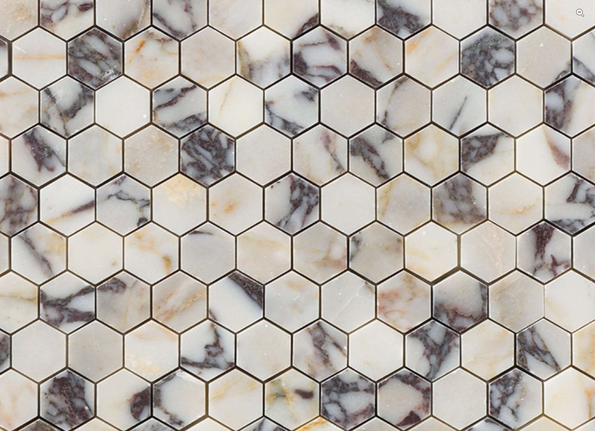 Calacatta Violet Purple 2" Hexagon Marble Mosaic Tile ( Made-to-Order )