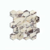 Calacatta Violet Purple 3″ Hexagon Mosaic Tile