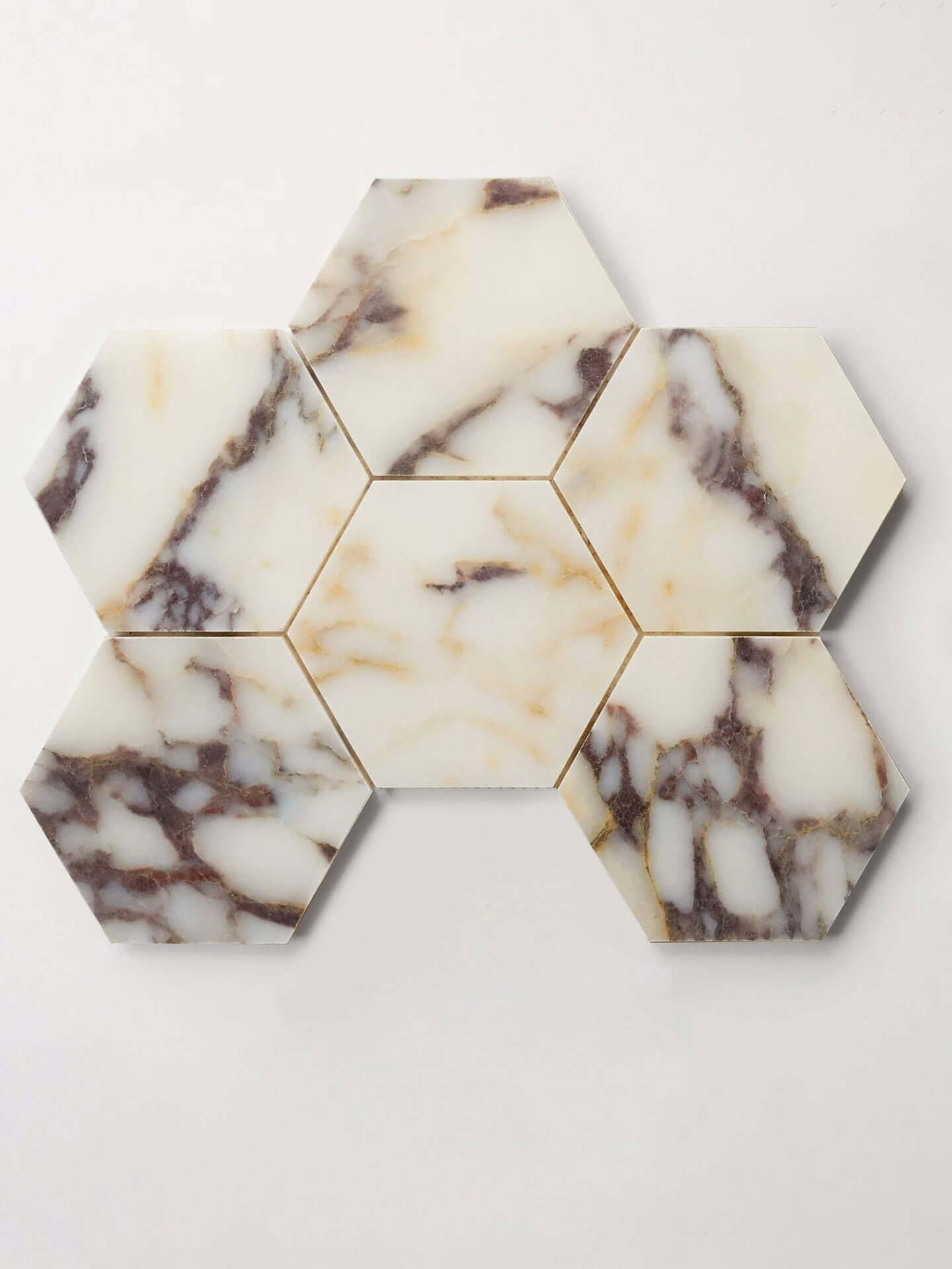 Calacatta Violet Purple 3″ Hexagon Mosaic Tile