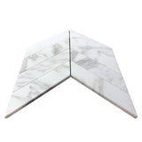 Calacatta Gold Italian Marble 2" x 8" Chevron Mosaic Tile Polished