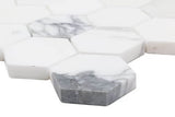 Tuscan Carrara White Marble 3" Hexagon Mosaic Tile