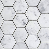 Tuscan Carrara White Marble 3" Hexagon Mosaic Tile
