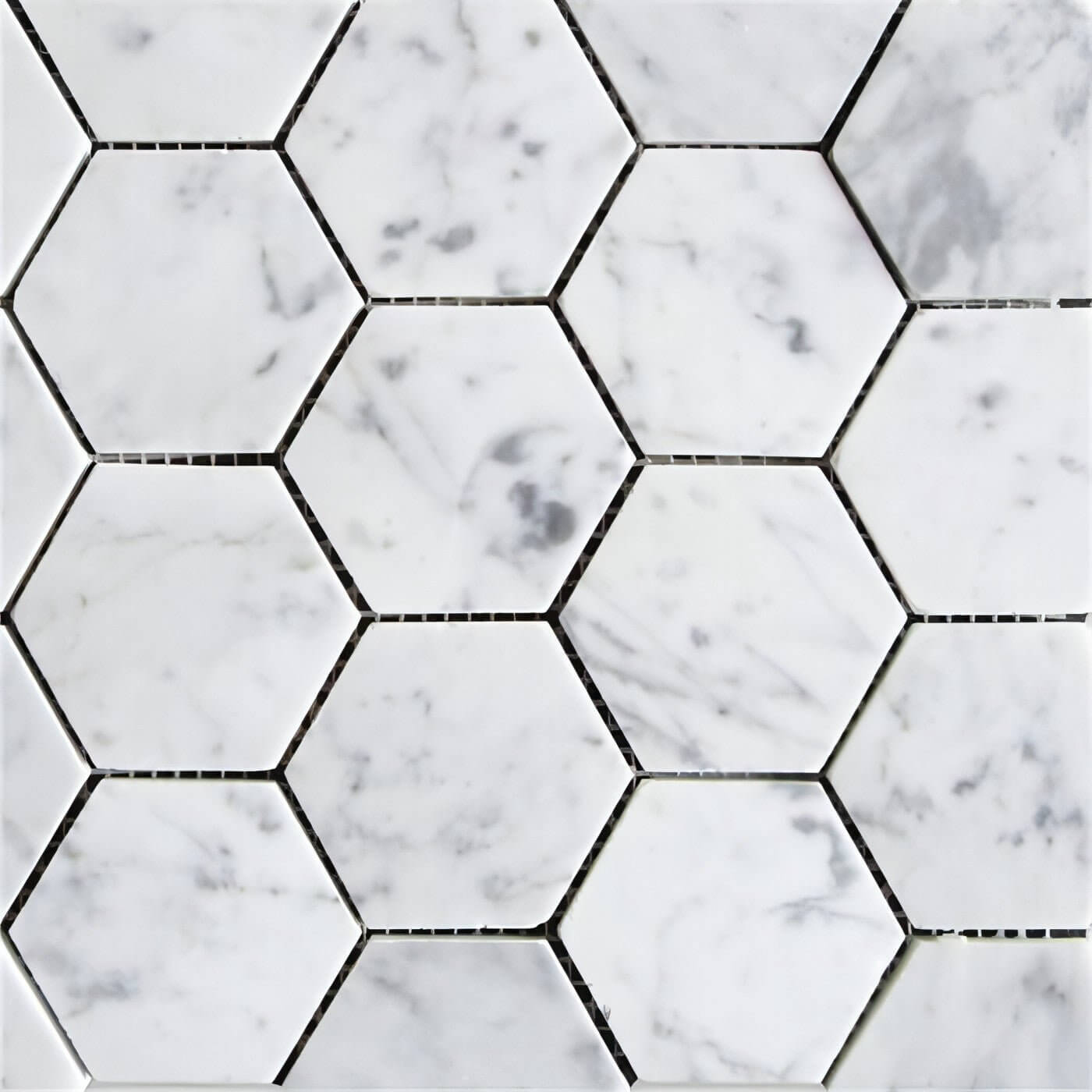 Tuscan Carrara White Marble 3" Hexagon Mosaic Tile