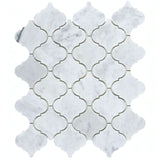 Carrara White Marble Honed Lantern Arabesque Mosaic Tile