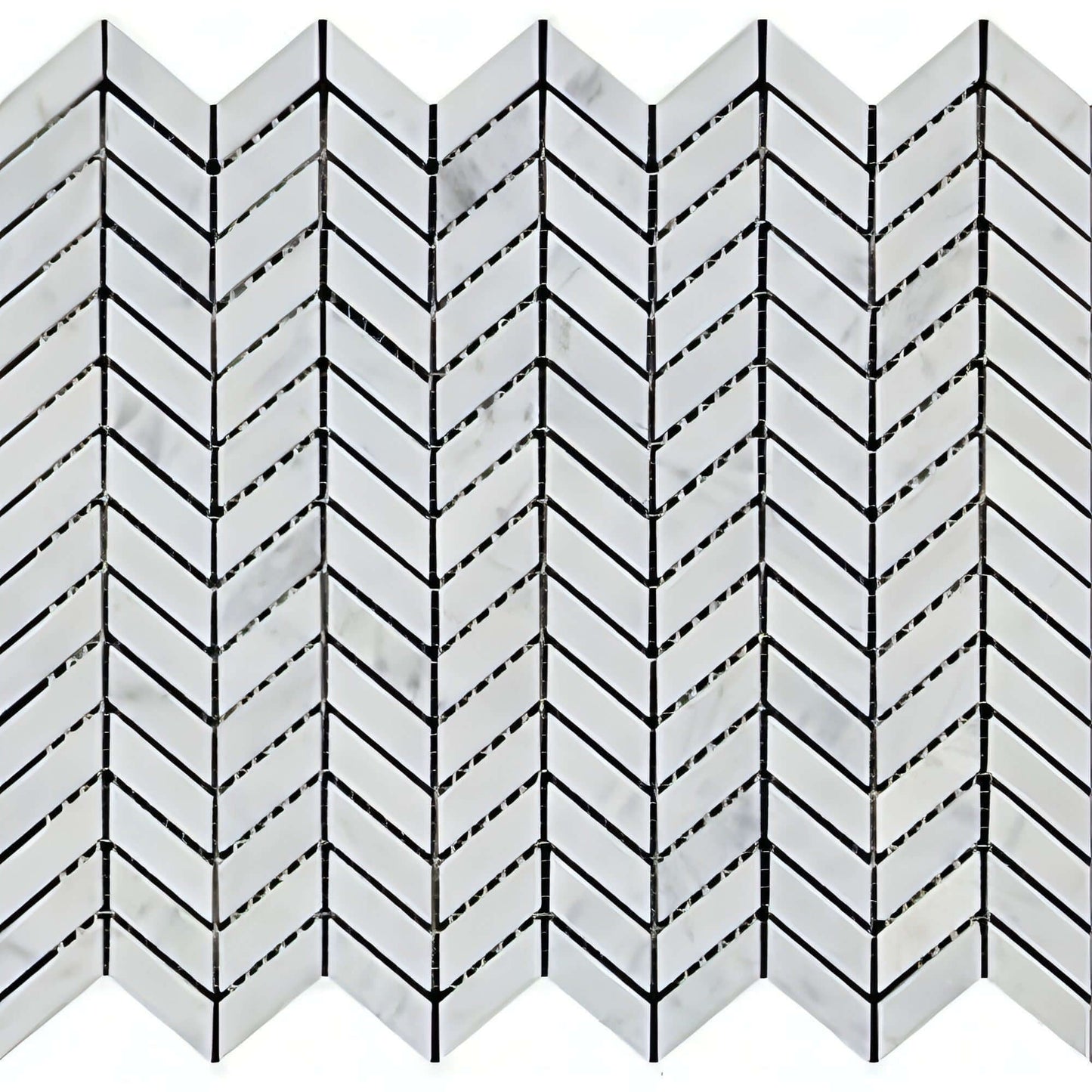 Carrara White Marble Honed Mini Chevron Mosaic Tile
