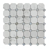 Carrara Cardiglio Octagon Marble Mosaic Tile