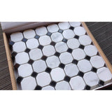 Carrara White Marble Octagon / Nero Marquina Dots