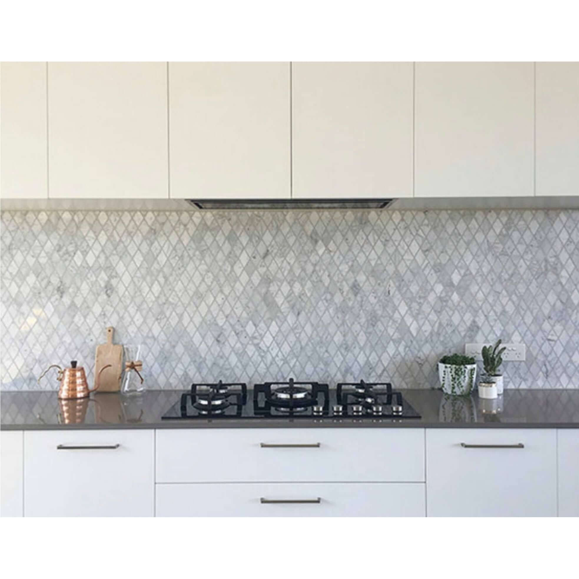 Carrara White Marble 1" Diamond Mosaic Tile