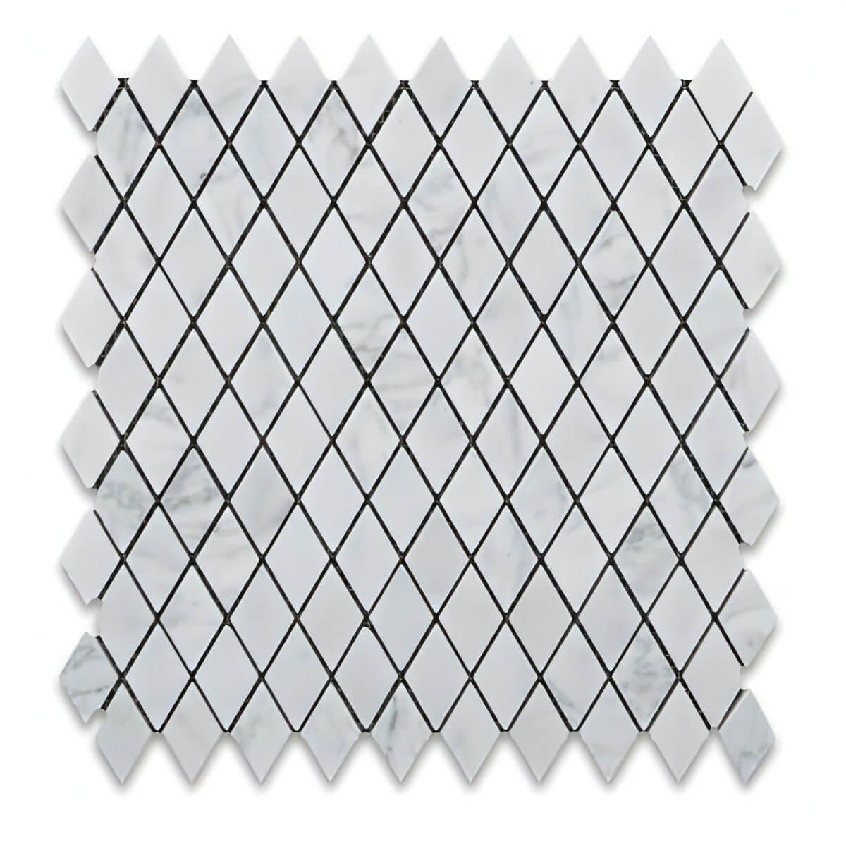 Carrara White Marble 1" Diamond Mosaic Tile
