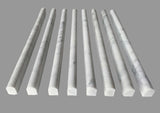 Carrara White Marble Polished 3/4 X 12 Bullnose Liner