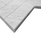 Carrara White Italian Marble 2" x 8" Chevron Mosaic Tile Polished