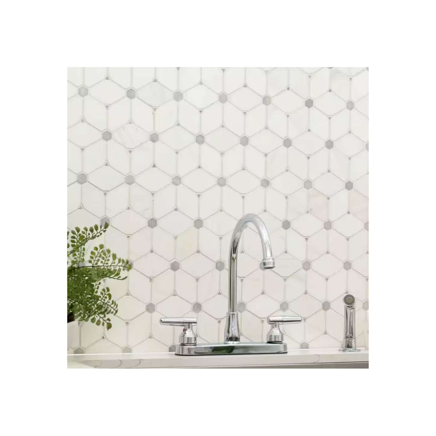 Cecily Grigio 10.83 in. x 12.60 in. Stone Marble Polished