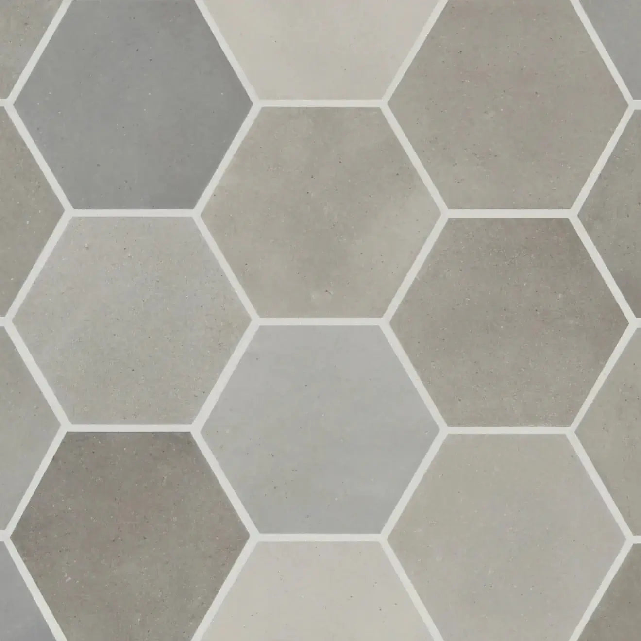 Celine 4" Hexagon Porcelain Floor & Wall Tile in Greige