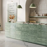 Chroma 2" x 18" Glossy Porcelain Field Tile in Aquamarine