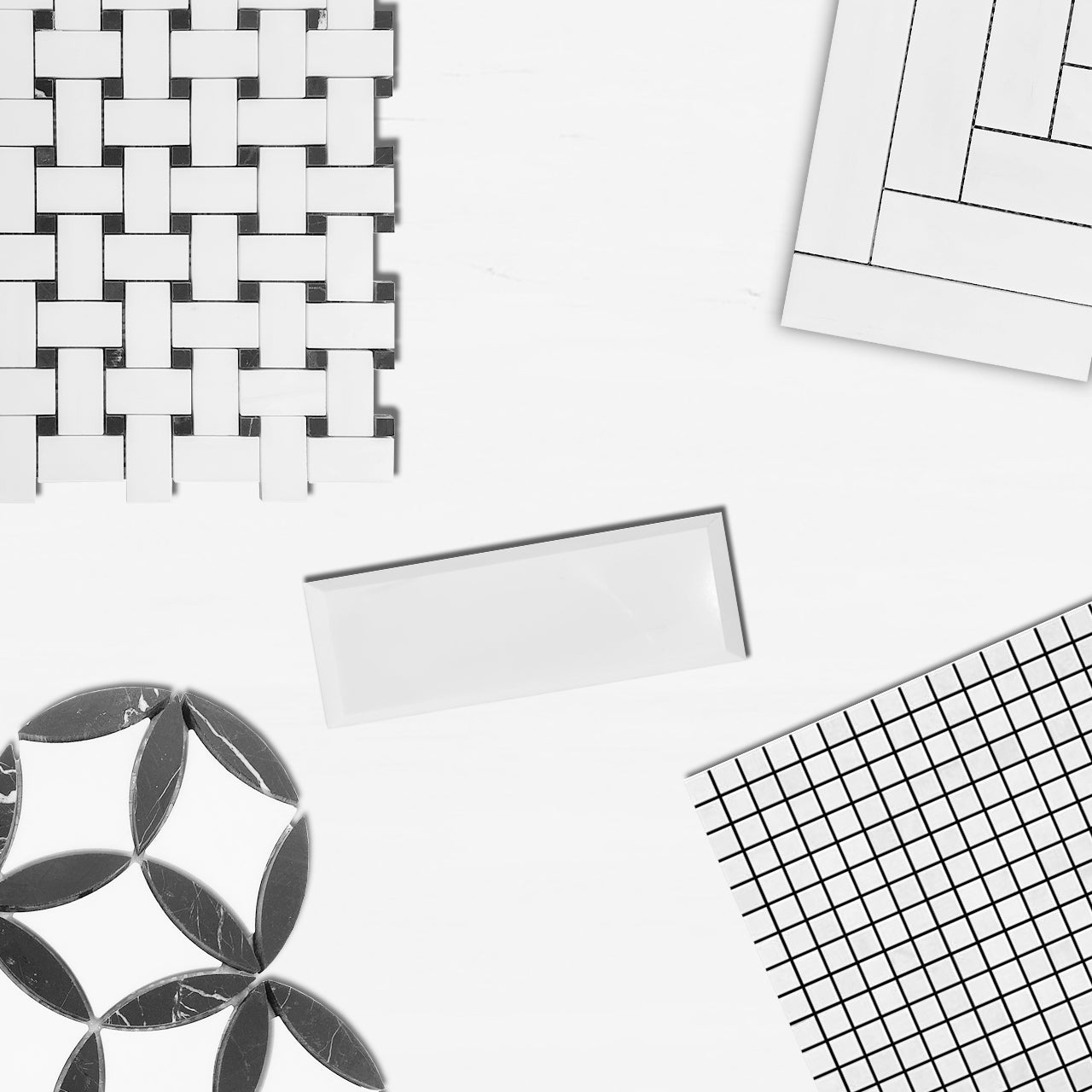 Bianco Dolomite Marble Mini Arabesque Baroque Lantern Mosaic Tile Honed