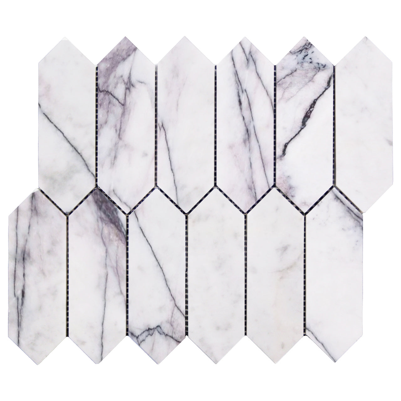 Lilac Marble Picket  Mosaic Tile Honed