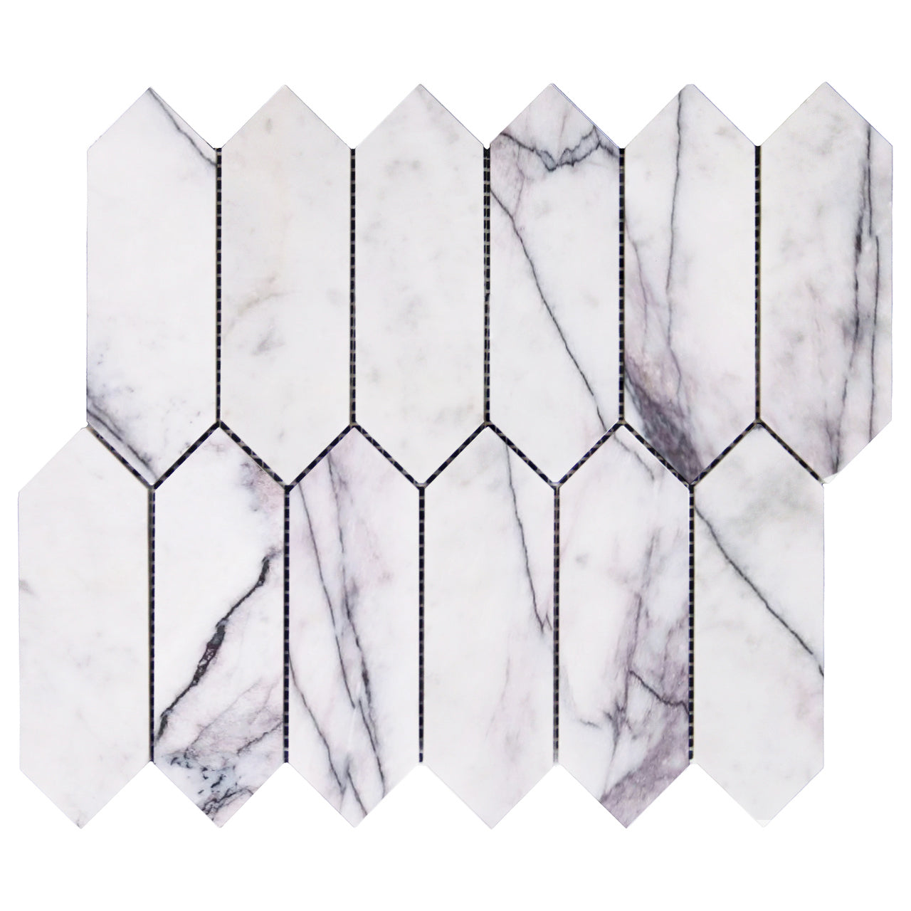 Lilac Marble Picket  Mosaic Tile Polished