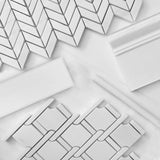4x12 Bianco Dolomite Marble Wide Bevel Subway Tile Honed
