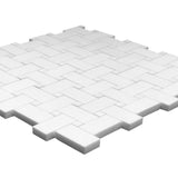 Bianco Dolomite Marble Basketweave Mosaic Tile Honed