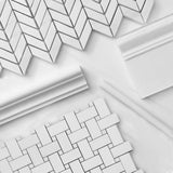 Bianco Dolomite Marble Basketweave Mosaic Tile Honed