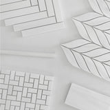 Bianco Dolomite Marble Target Pinwheel Mosaic Tile with Bianco Dolomite Dots Polished