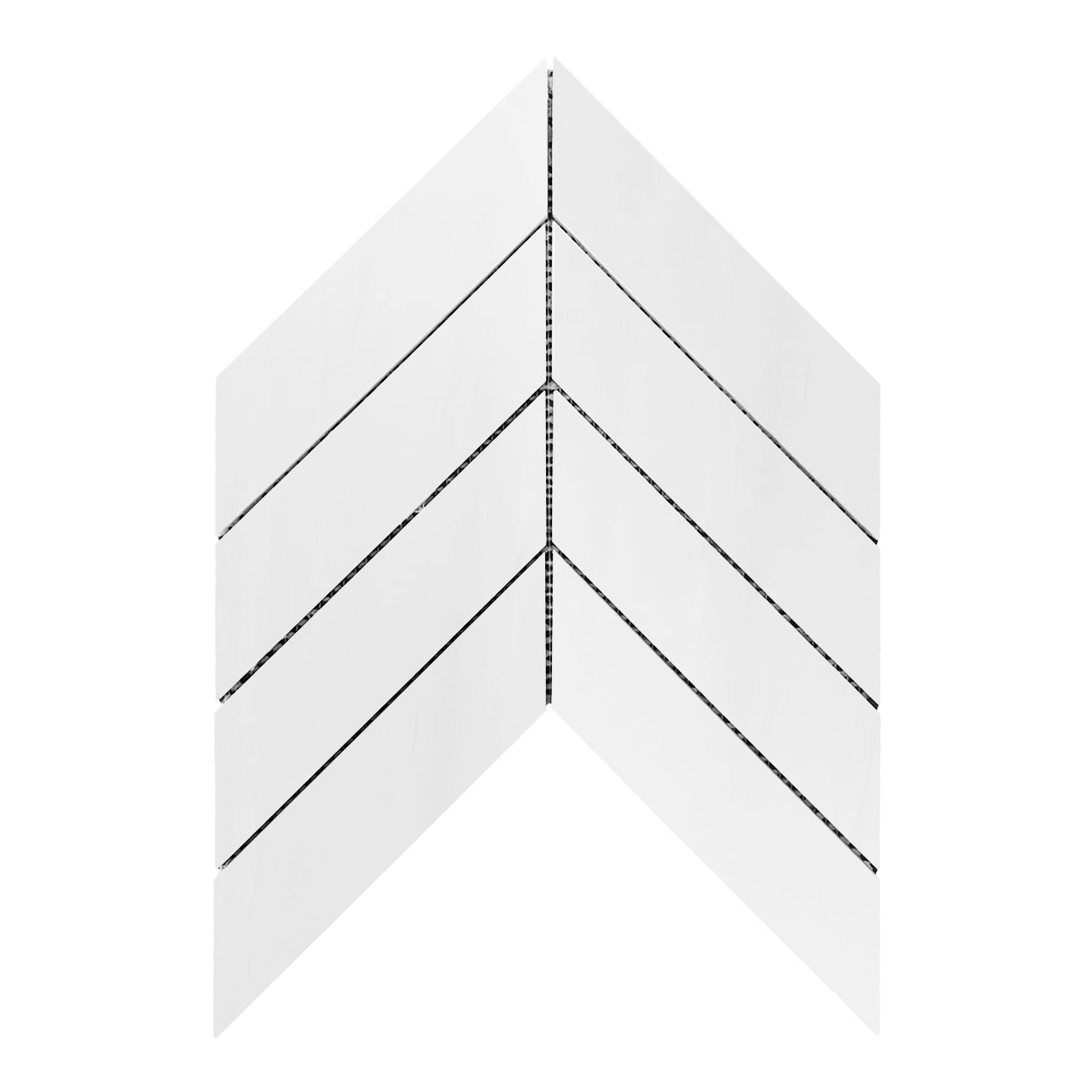 Bianco Dolomite Marble 2" x 8" Chevron Mosaic Tile Honed