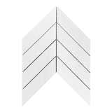 Bianco Dolomite Marble 2" x 8" Chevron Mosaic Tile Polished