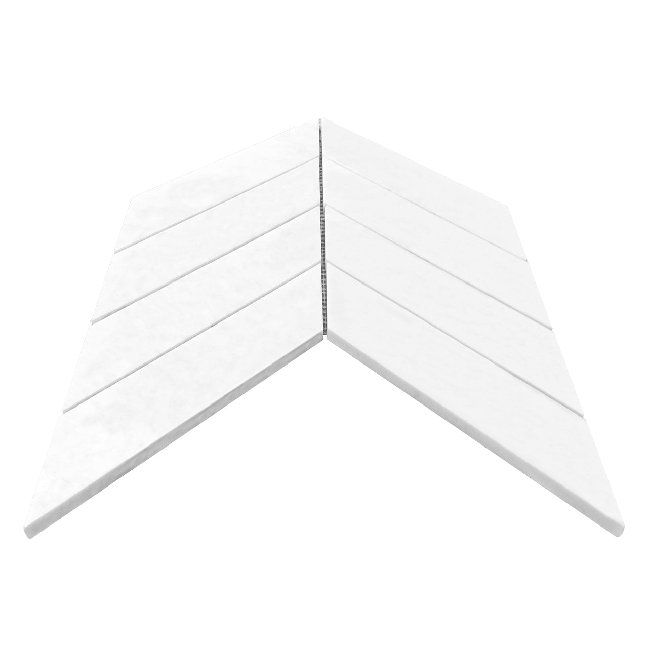 Bianco Dolomite Marble 2" x 8" Chevron Mosaic Tile Polished