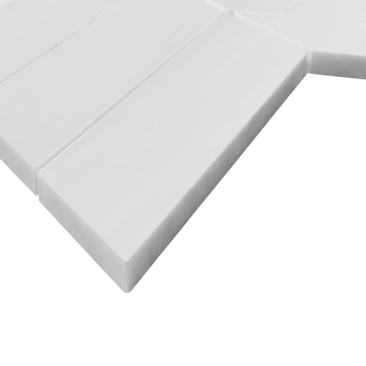 Bianco Dolomite Marble 2" x 8" Chevron Mosaic Tile Polished