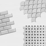 Bianco Dolomite Marble Fish Scale Fan Shaped Sea Shell Mosaic Tile Polished