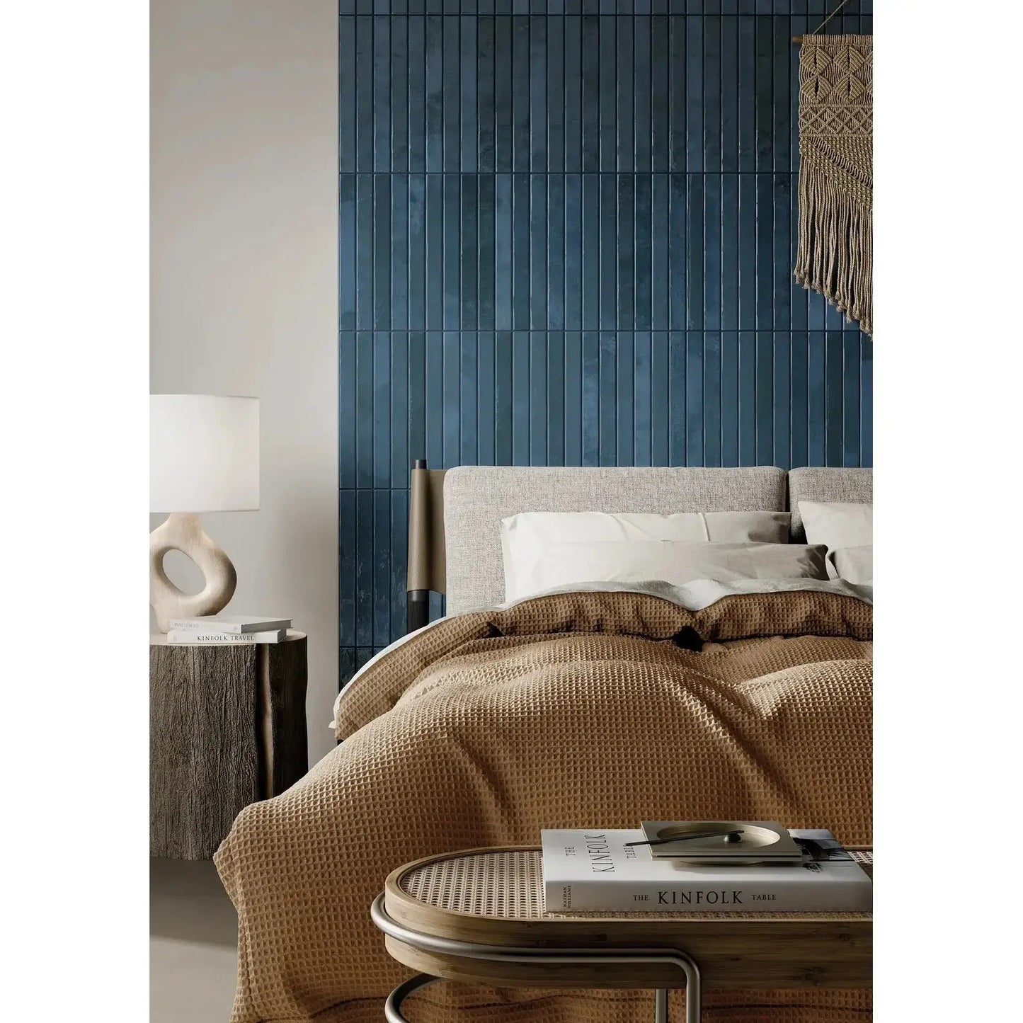 Flamenco 2"x18" Hale Navy Brick Look Glossy Porcelain Tile