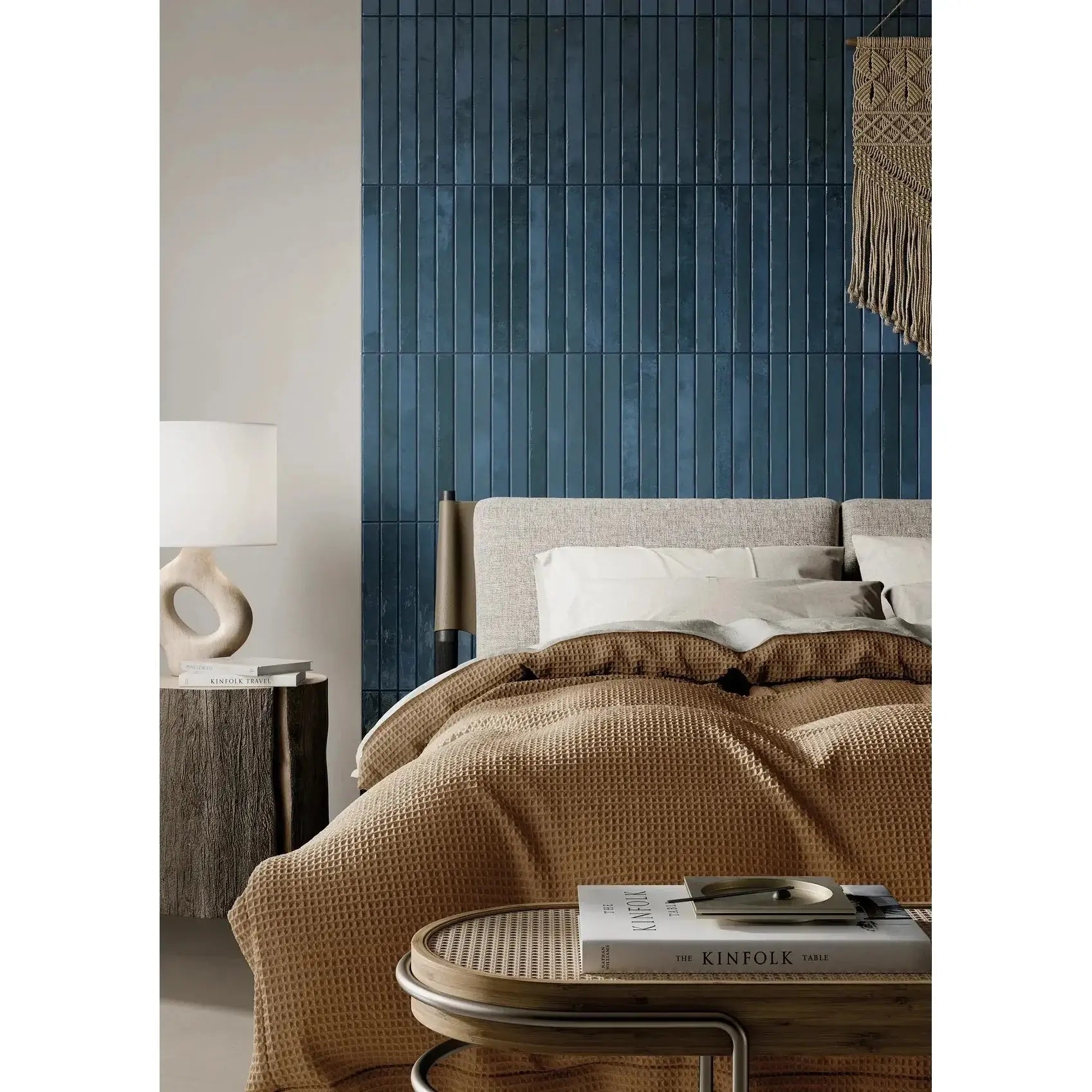 Flamenco 2"x18" Hale Navy Brick Look Glossy Porcelain Tile