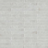 Flamenco 2"x18" Princess White Brick Look Glossy Porcelain Tile